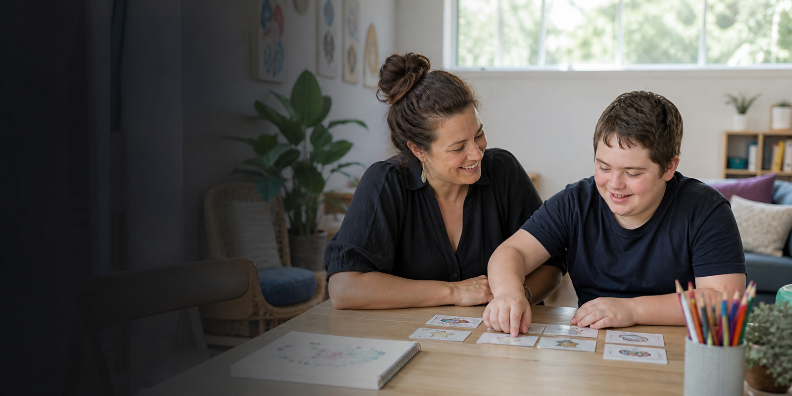 An NDIS child planning personal goals with a psychosocial recovery coach
