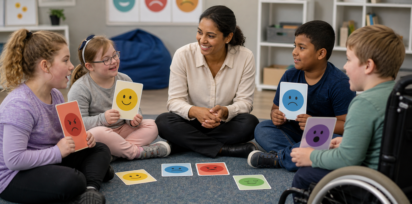 Children with disability learning to recognise and discuss emotions with a facilitator