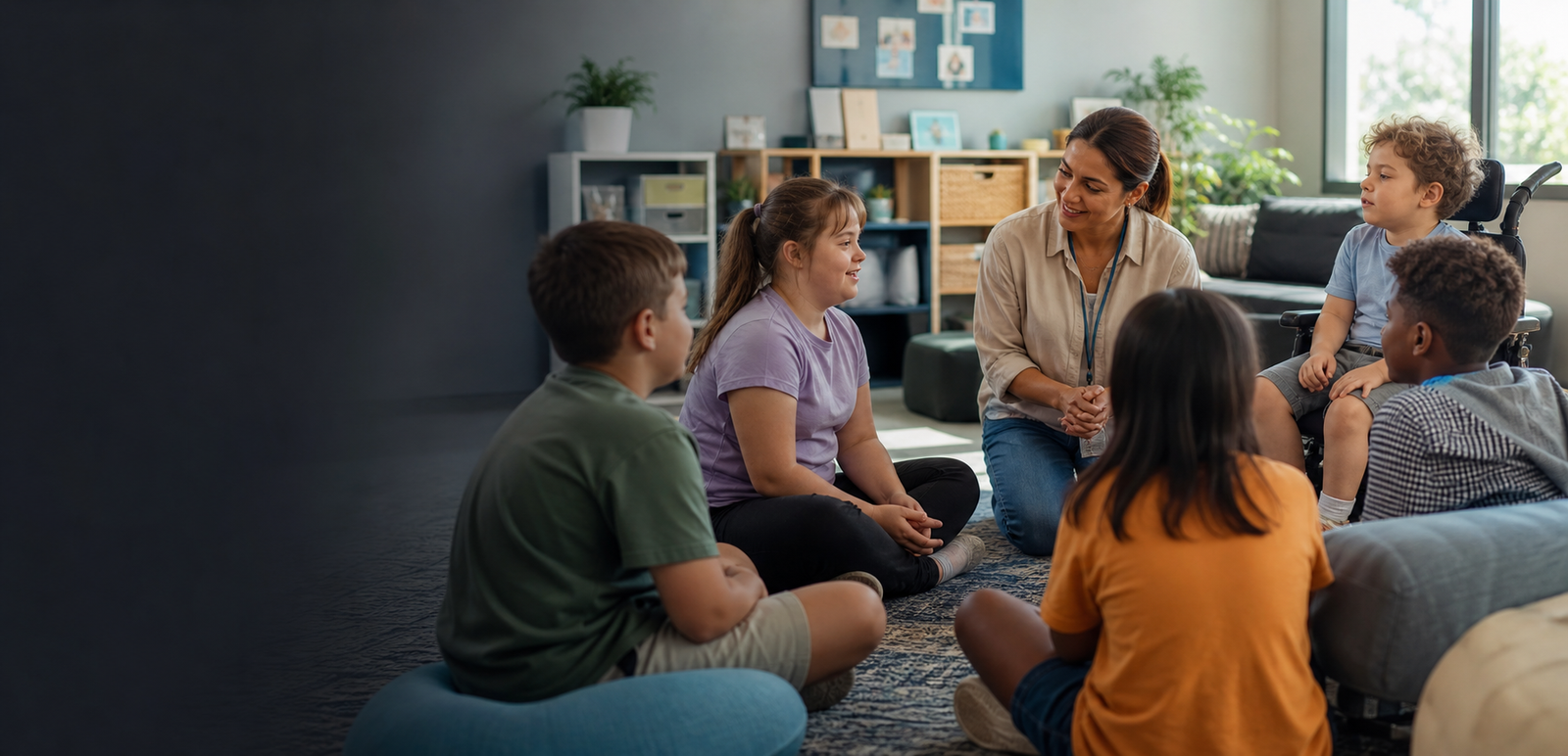 Children with disability practising conversation and listening in a facilitated social skills group