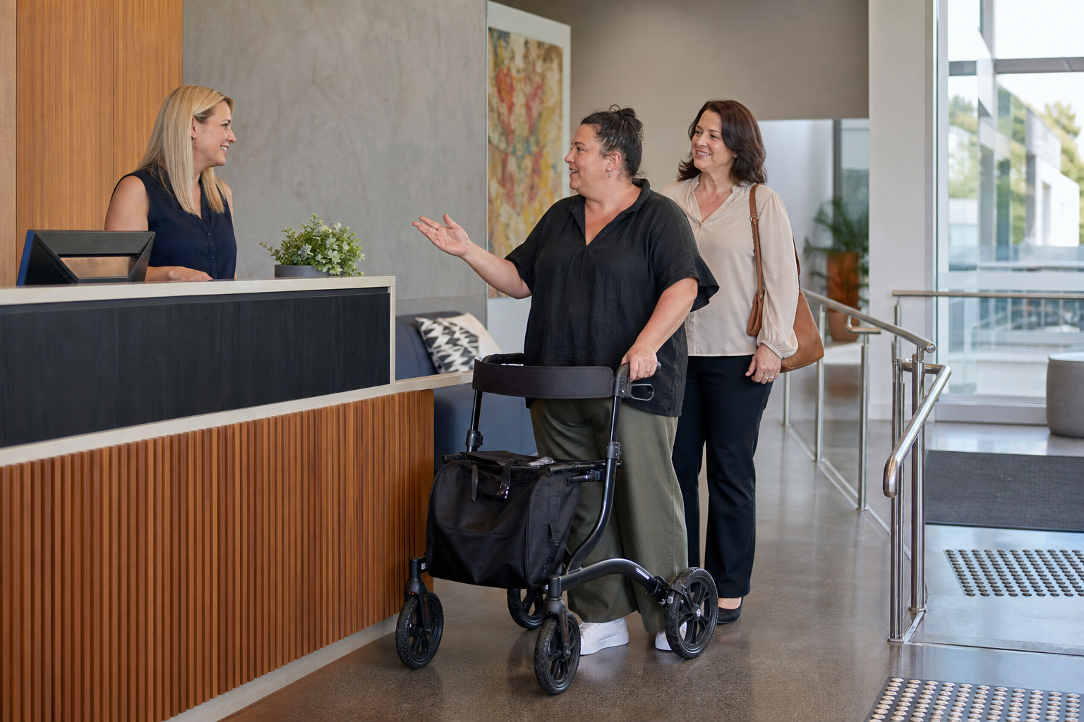 An adult NDIS participant accessing a community service with coordinator support