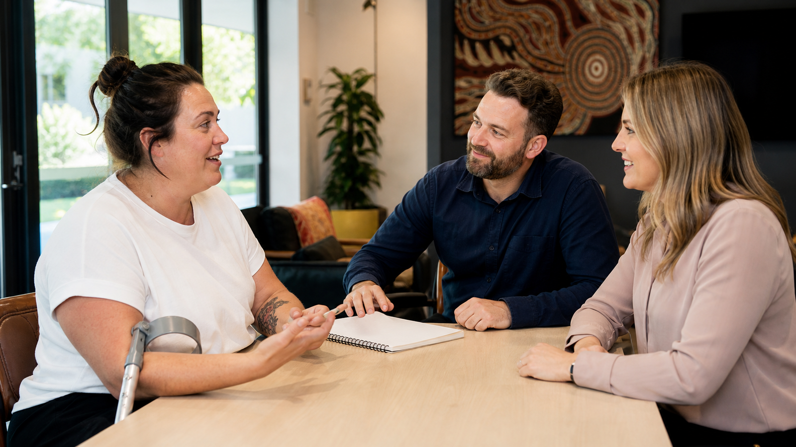 An NDIS participant leading a collaborative meeting with their chosen support team